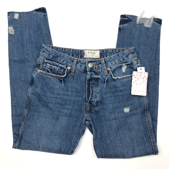 SOLD NWT Free People Boyfriend Distressed Jeans 24 - Picture 3 of 8